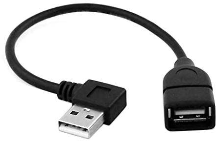 CY USB 2.0 A Typ Stecker rechts gewinkelt auf USB 2.0 Buchse Verlängerungskabel 90 Grad Stecker 20 cm