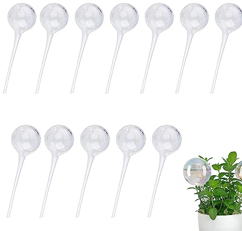 Voarge 12 Stück Kleine Gießkugeln,Topfpflanzen Selbstbewässerung PVC Bewässerung Automatische Bewässerungskugeln Bewässerungsbirne, 13x5cm