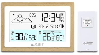 La Crosse Technology Stazione meteo con contorno in legno WS6282