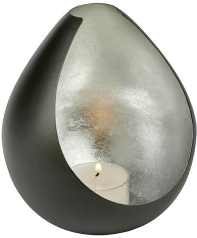 Lambert Windlicht Eisen Antik Zink/Silber H 13 cm D 11 cm