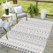 Vamcheer In-& Outdoor Modernes Teppich- robuster Teppiche, Ideal für Küche und Esszimmer, Teppich Läufer Vintage-Optik, Boho Geometrisches Style,Balkon Terrasse, schwarz 120x170