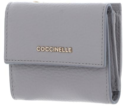 Coccinelle Metallic Soft Wallet Grained Leather Light Grey