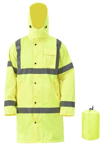 AYKRM Regenanzug warnschutz 6XL Herren Gelb Leichte Wasserdichte Warn Regenjacke