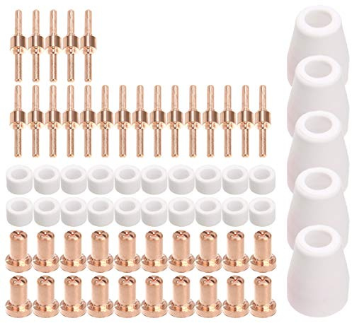 Sleeve Plasmaschneiderspitzen-Elektroden und Düsen-Set, Verbrauchsmaterial-Zubehör für PT31, 30, 40, 50, Plasmaschneider, Schweißwerkzeuge, 65-teilig