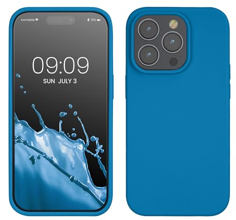 kwmobile Cover per Apple iPhone 14 Pro Custodia - Back Case per Caricatore Wireless - Antiurto e Flessibile in Silicone TPU - blu indaco