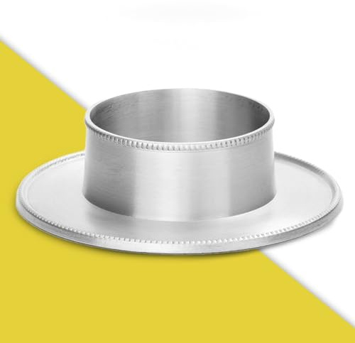 WikaKerzen Kerzenleuchter für Kerzen - Kerzenständer in Silber & Gold gebürstetem Messing Metall - Kerzenhalter für Hochzeits-, Kommunions- & Taufkerzen (Silber, Ø 6 cm)