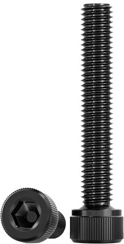Drenky M8 Cylinder Screws with Hexagon Socket M8 X 60mm Socket Head Cap Screws Bolts DIN 912 (ISO 4762) 304 Stainless Steel Socket Screws Fully Threaded Allen Socket Cap Screws, Pack of 10, Black