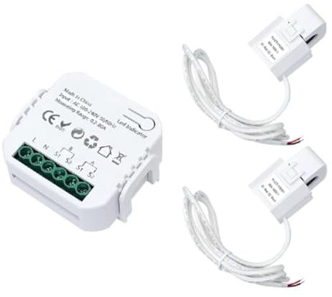 iFutniew Tuya Smart Life ZigBee Energy Meter Bidirectional 2 Channel with Clamp CT App Monitor Solar Power,80A,110V 240VAC Easy Install