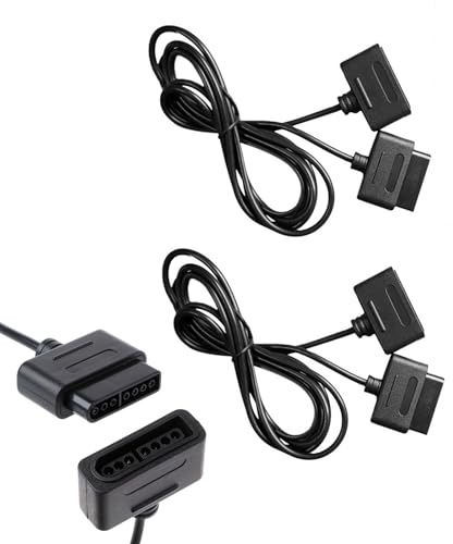 2 Stück Verlängerungskabel für Nintendo SNES Controller Verlängerung Extansion Super Nintendo Cable, Verlängerungskabel für Super Nintendo SNES Controller