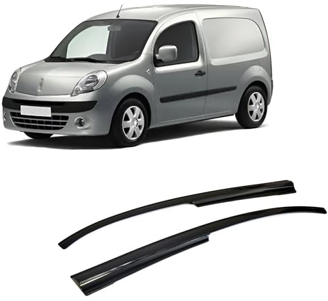 CarJoy Windabweiser Luftabweiser Regenabweiser Seitenfensterabweiser Kompatibel mit Renault Kangoo II 2010-2019 Autofenster Regenschutz Regenabweiser Anklebbare Deflektoren Externe Passform 2 Stück