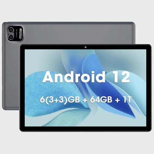 WeTapper Android Tablet 10 inch 3GB RAM 64GB ROM Android 12 Tablets Octa-Core Processor 1280x800 IPS Display Tablet with 2+8MP Camera WiFi Bluetooth 6000mAh Battery (Grey)