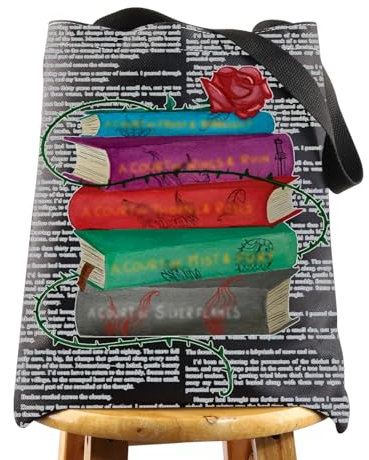 WZMPA Acotar Tragetasche Sarah Fans Geschenk Fiction Novel Series Canvas Schultertasche Fantasy Autor Unterstützung Geschenk, Five Book Bl Tg, Einheitsgröße