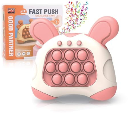 FaJoek Puzzle Spielmaschine, Quick Push Spiel, Pop It Fidget Spielzeug, Bubble Sensory Fidget Toy, Puzzle Pop Spiel Maschine, Puzzle Spielmaschine, Dekompressionsspielzeug Konsole (Pink)