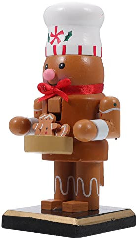 MAGICLULU Madera Navidad Cascanueces De Madera Pastelero Marionetas Figuras Ventana Cascanueces Presente Decorativo Coleccionable Cascanueces Mesa Festival Decoración Marrón