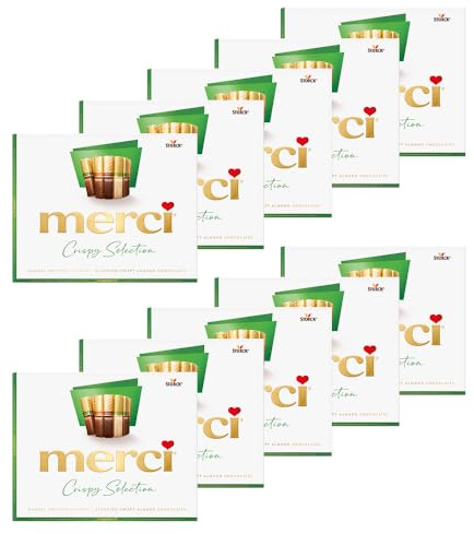 merci Finest Selection Mandel Knusper Vielfalt – 10 x 250g – Gefüllte und nicht gefüllte Schokoladen-Spezialitäten