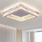 Finktonglan 17.7 pulgadas LED cristal Plafón cuadrado moderno 2 * 28 vatios luz empotrada en el techo con brillo ajustable y CCT para sala de estar y comedor, mando a distancia incluido