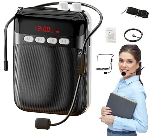 Sprachverstärker kabellos für Lehrer, wiederaufladbarer Sprachverstärker für Lehrer | Leichter tragbarer Pa-System-Lautsprecher,Verstellbarer, kabelloser Verstärker für Trainer und