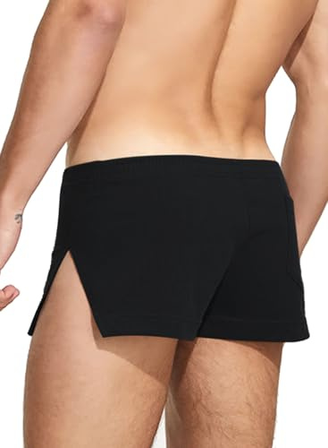 YCHSXAIZ Herren Shorts 3 Baumwolle Große Split Seite Übung | Schlafen Zuhause Bodybuilding Laufen