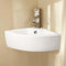 Warmiehomy Vasca da bagno in ceramica, montaggio a parete, ad angolo, triangolare, con kit di fissaggio per scolapiatti per bagno e guardaroba (bianco, 31 x 31 x 13 cm)