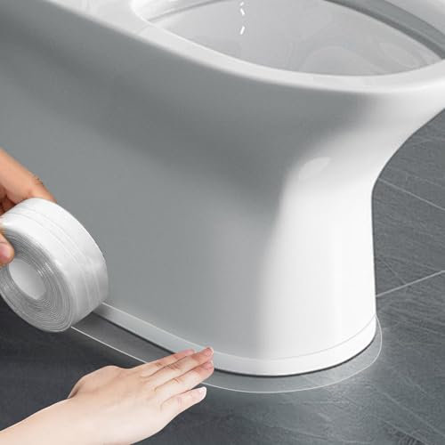 Sweelov Clear Bath Sealant Strip,Waterproof Transparent Self Adhesive Caulk Tape Sealing Tool for Bathtub/Bathroom Toilet/Kitchen Sink/Wall Floor, Strip Sealant Tape (5Mx5cm)