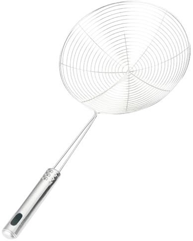 Spider Strainer Skimmer, Skimmer Ladle, Stainless Steel Wire Sieve, Food Strainers, Pasta Strainer with Long Handle, Spoon for Frying Noodles in Hot