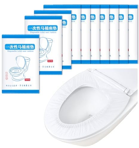 10 Pieces Disposabletoilet Seat Covers Disposable Travel Toilets Seat Cover Non-woven Toilet Pad Portable Disposables Toilets Covers for Outing Hotel Hospital Public (Individual Package, White)
