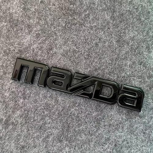Durable Autoembleme kompatibel mit dem Mazda 6 2015-2021 - Vorne, Hinten, Lenkrademblem | schwarz, Silber, Carbonfaser | Snap-On & Klebend | Langlebiger ABS-Kunststoff, Letter-Black
