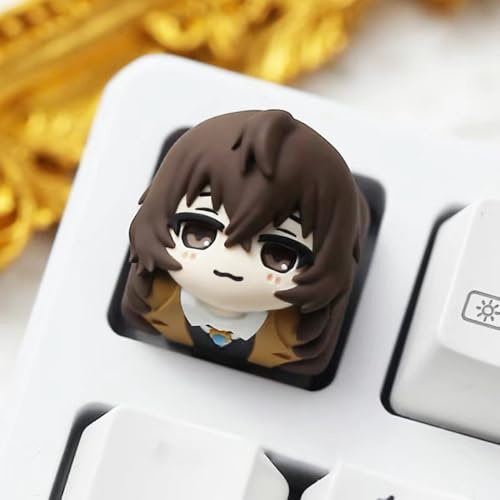 Tongyundacheng Anime BSD Tastenkappen, Nakahara Chuuya/Ranpo Edogawa Figur Harz Tastenkappen, mechanische Tastatur-Tastenkappen, Tastaturdekoration, kreative Geschenke