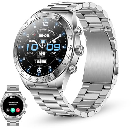KSIX Elite Smartwatch Metálico, Pantalla AMOLED 1.43, Autonomía 7 días, IP67, +100 Modos Deporte, Llamadas, Plateado