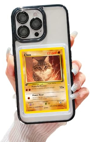 SUPRPETRIX Sammelkarten- und Foto-Handyhüllen-Display für iPhone, kompatibel mit allen TCG, Sammelkarten, Sport, One Piece, Magic The Gathering & More (Schwarz, iPhone 17)