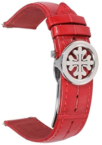 ROUHO Schnellverschluss Ersatz Uhrenarmband Echtleder Faltschließe Uhrenarmband für Patek Philippe