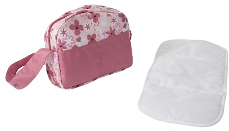Bayer Chic 2000 Puppen-Wickeltasche | Mit Zubehör | Flowers Rosa | Stylische Wickeltasche für Puppeneltern. Inklusive Wickelunterlage. Verstellbarer Schultergurt. Schönes Blumen-Design.