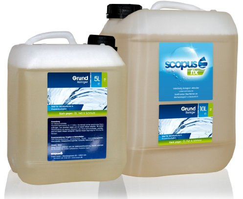 Scopus Fix GrundReiniger, 10 Liter Kanister - Profi Reiniger für Industrie, Handel und Gastronomie, Fließen, Kunststoff, PVC, Edelstahl - chlorfrei, biologisch abbaubar - entfernt Ölverschmutzung
