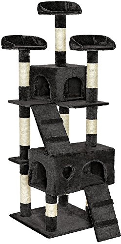tectake® Arbre à Chat très Solide Griffoir pour Chat en sisal H170 cm, Maison pour Chat Jeux Chat Appartement avec Grattoir Chat Niche Chat Couchage Chat Echelle pour Chat Accessoire Chat