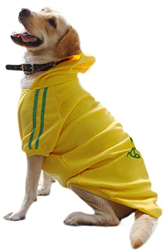 Eastlion Hunde Warm Hoodies Mantel Kleidung Pullover Haustier Welpen T-Shirt Gelb 4XL