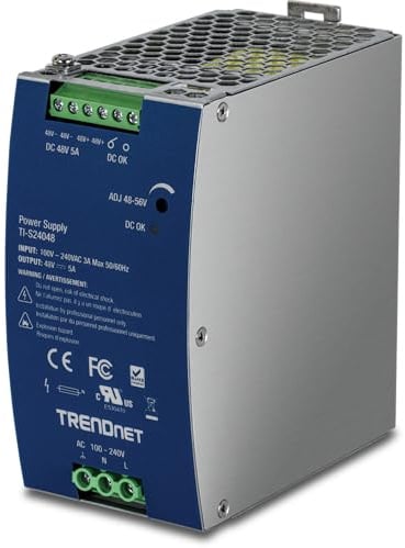 TRENDnet TI-S24048 DIN Rail 48V 240W Power Supply for TI-PG80