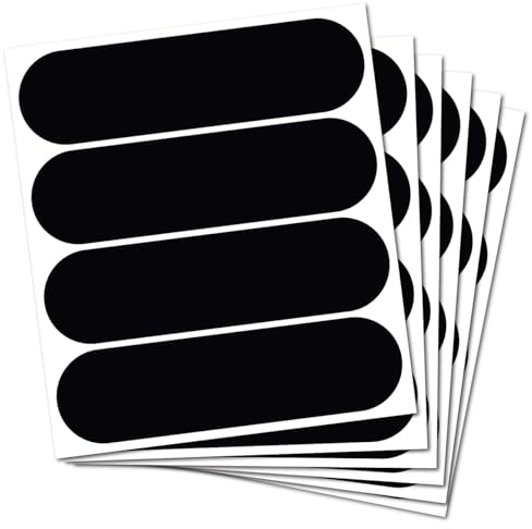 B REFLECTIVE Éco STANDARD, (Pacco da 6) Kit 4 adesivi rifrangenti/riflettenti, Sicurezza e visibilità di notte, 8,5 x 2,3 cm, Nero