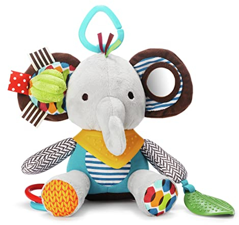 Skip Hop Bandana Buddies Aktivitätsspielzeug Elefant mit Beißring, Multisensorisches Spielzeug, ab 0 Monaten