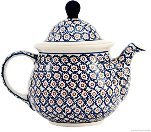 Original Bunzlauer Keramik Teekanne 1.75 Liter im Retro-Dekor 4 / Kaffeekanne