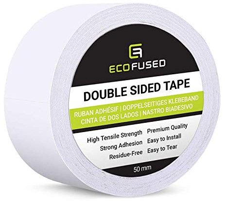 Eco-Fused Premium doppelseitiges Klebeband - Breite: 50 mm - Länge: 25 m - Für Kunst und Handwerk, DIY und Büro - Schnell und einfach anwendbar auf Papier, Glas, Kunststoff, Holz, Metall und Stoff