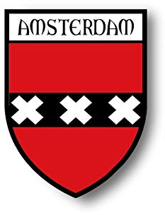 Akachafactory Aufkleber Sticker autoaufkleber Wappen Schild Flagge flaggen Fahne Amsterdam