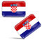 Biomar Labs® 2 x Aufkleber 3D Gel Silikon Stickers Croatia Kroatien Kroatische Flagge Fahne Flag Auto Motorrad Fahrrad Fenster Tür PC Handy Tablet Laptop F 43