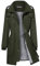 Bloggerlove Veste de pluie légère et imperméable à capuche pour femme - Coupe-vent à rayures - Tailles S à XXL, vert militaire, X-Large