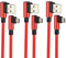 AAOTOKK (23cm/9Pouces 90 Degrés Micro USB Câble Angle Droit USB 2.0 Mâle à Micro Mâlecâble Synchronisation et Charge Rapide Pour Android,Samsung,LG,Huawei,Smartphones et Plus(Rouge/3Pack-0.23m)