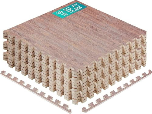 Yes4All Interlocking Bodenschutzmatte Fitness, 6,12,30 Stück (60x60cm), Puzzlematte Bodenmatte für Fitnessgerät, Bodenschutzmatte Fitnessgerät, Fitness Matten Bodenmatte für Home Gym, Garage