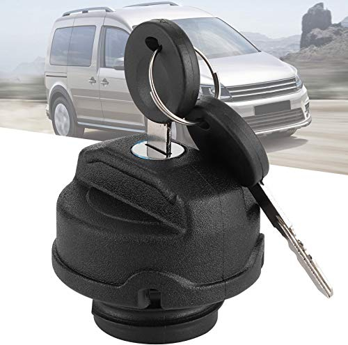 Tankdeckel, Auto Kraftstoff Benzin Sperren Fillter Tankdeckel Abschließbar 2 Schlüssel, Kraftstofftank Einfülldeckel Schwarz ABS Benzin Verschlussdeckel Passend für Käfer/Polo/Caddy