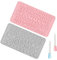 Molde Letras Silicona, Molde Silicona de Números 0-9, Molde Dulce Chocolate Símbolos Feliz Cumpleaños, 2 Piezas, Rosa, Gris