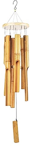 TopHomer 6 Röhren Bambus Windspiel, Holz Wind Glocke hölzerne Musik hängende Ornament Dekoration für Garten, Zuhause oder Balkon