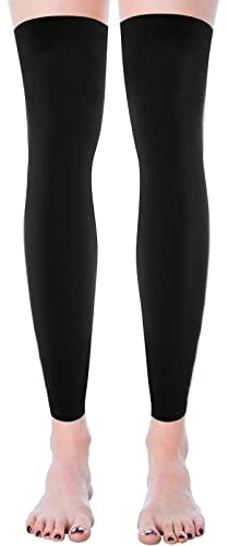 Geyoga Knie Hohe Beinlinge Thermisch Winter Kniewärmer Fußlose Damen Beinlinge, Schwarz