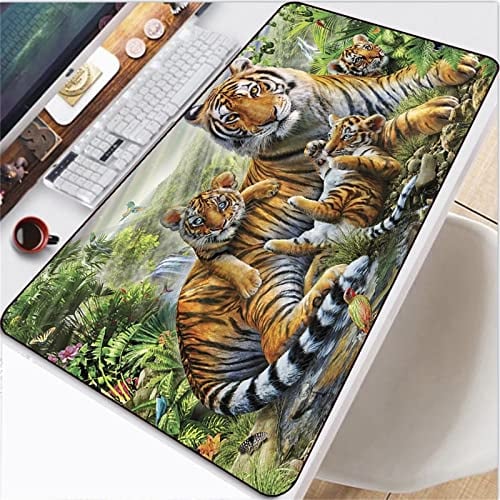 Großes Gaming-Mauspad-Pad900x300x5mm Mit weicher Naturkautschuknaht, geeignet für Spieltischuntersetzer im Büro Dog Family